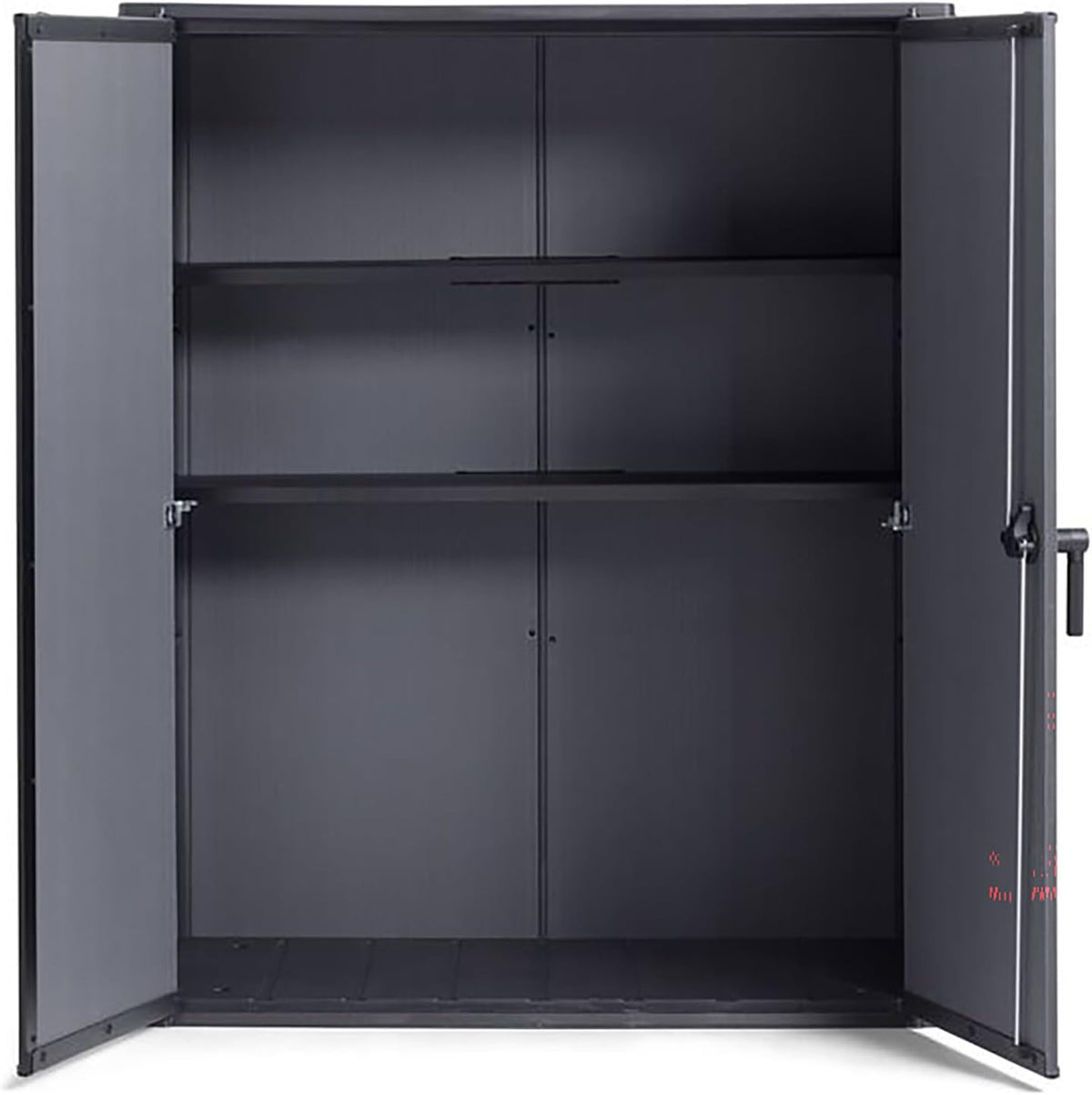 Keter Signature 1400L High Store Outdoor Storage Cabinet – Ashwood Brown | Vertical Shed with Shelves | Weatherproof Resin with Wood-Effect Finish | Lockable Double Doors