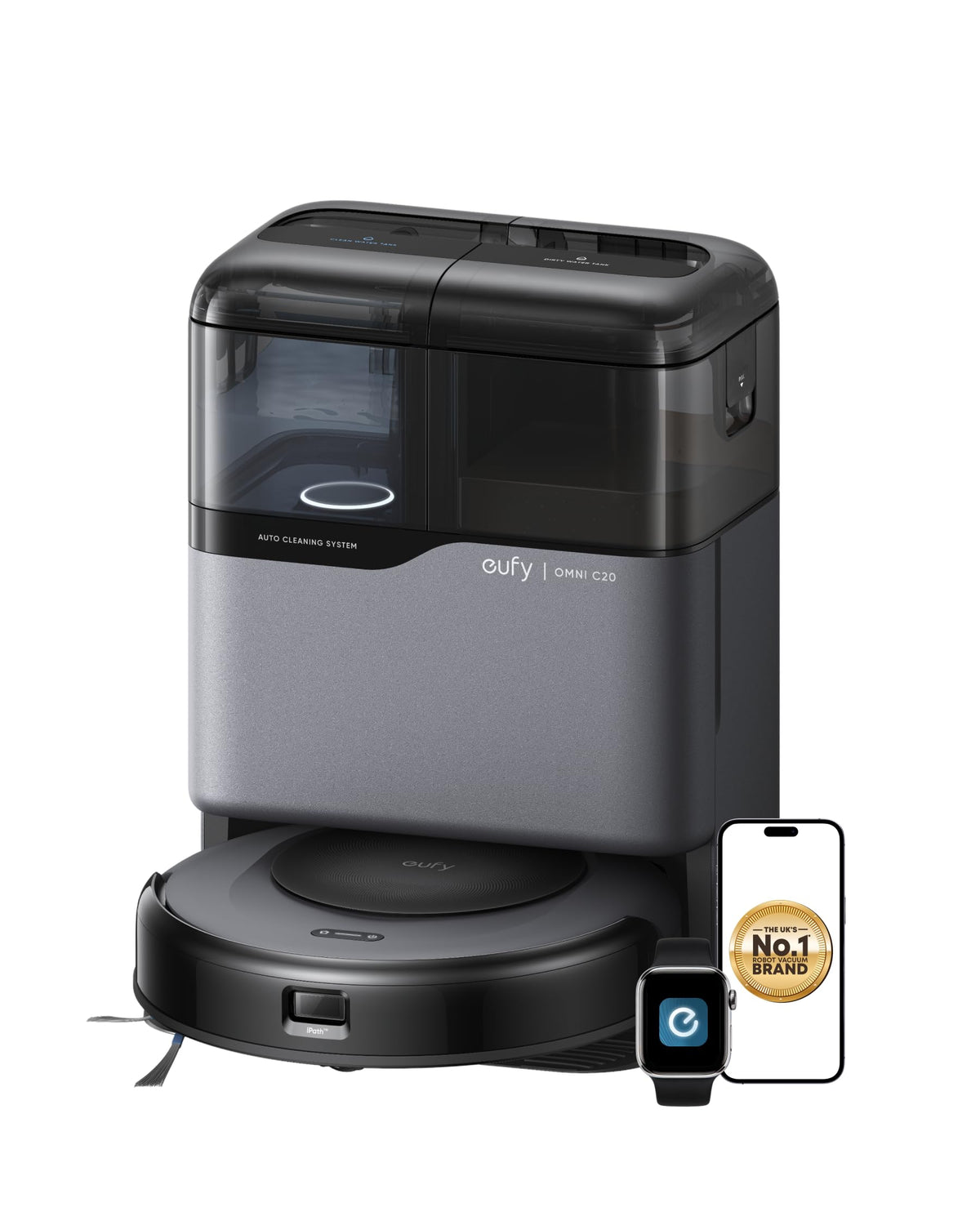 eufy Robot Vacuum and Mop, S1 Pro Omni, HydroJet System with Roller Mop