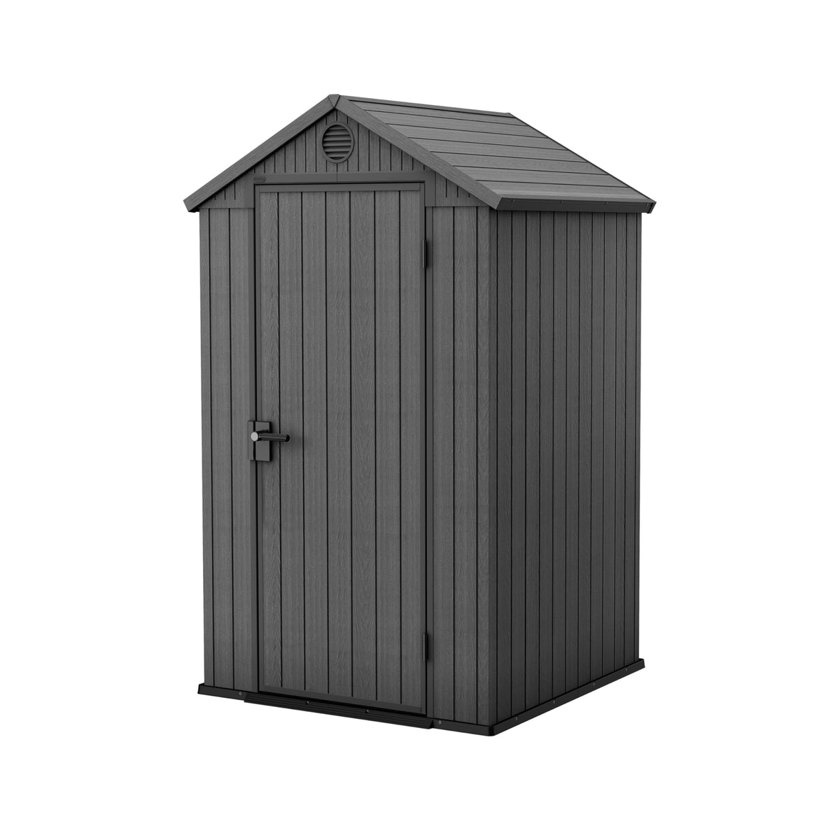 Keter Darwin 4x4 Outdoor Storage Shed - Green | Small Resin Garden Tool Shed | Wood-Effect Weatherproof Double-Wall with Skylight & Ventilation