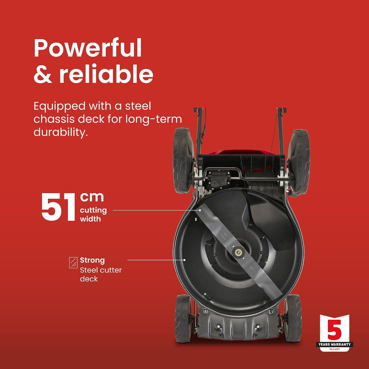 Mountfield Petrol Lawnmower SP53, 166 cc, 51 cm – Self-Propelled, Mulching – Lawns up to 1,800 sqm