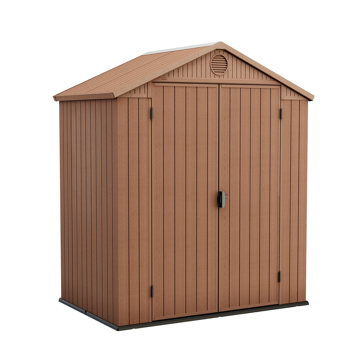 Keter Darwin 4x4 Outdoor Storage Shed - Green | Small Resin Garden Tool Shed | Wood-Effect Weatherproof Double-Wall with Skylight & Ventilation