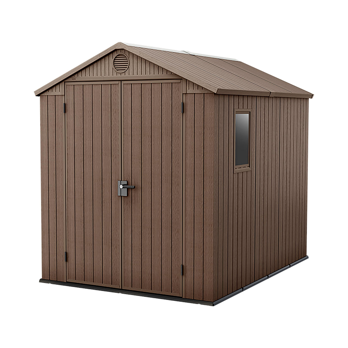 Keter Darwin 4x4 Outdoor Storage Shed - Green | Small Resin Garden Tool Shed | Wood-Effect Weatherproof Double-Wall with Skylight & Ventilation
