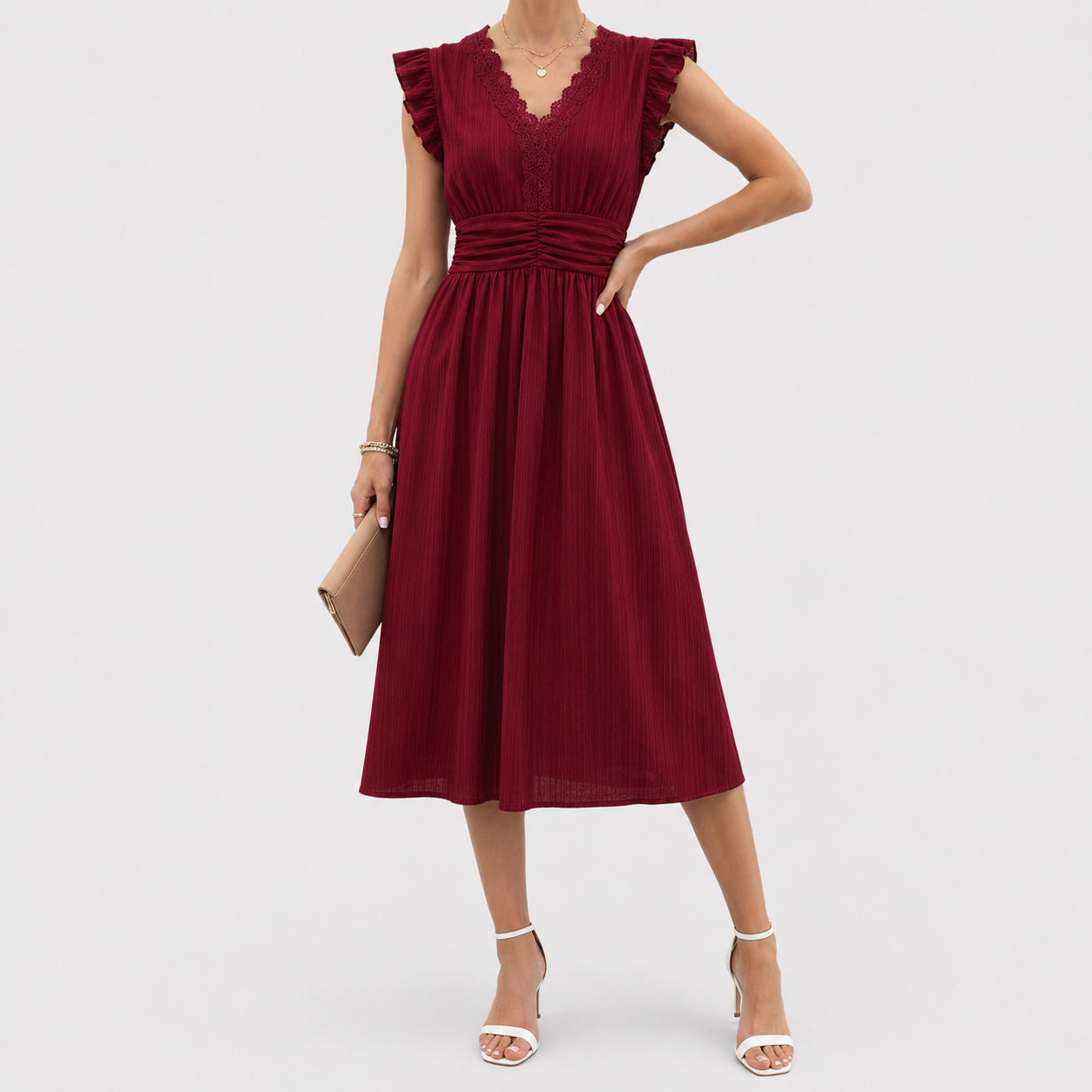 The Amelia Ruffle Midi Dress
