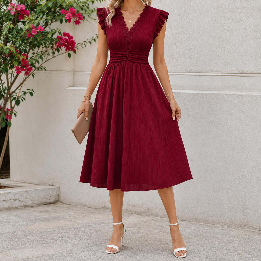 The Amelia Ruffle Midi Dress