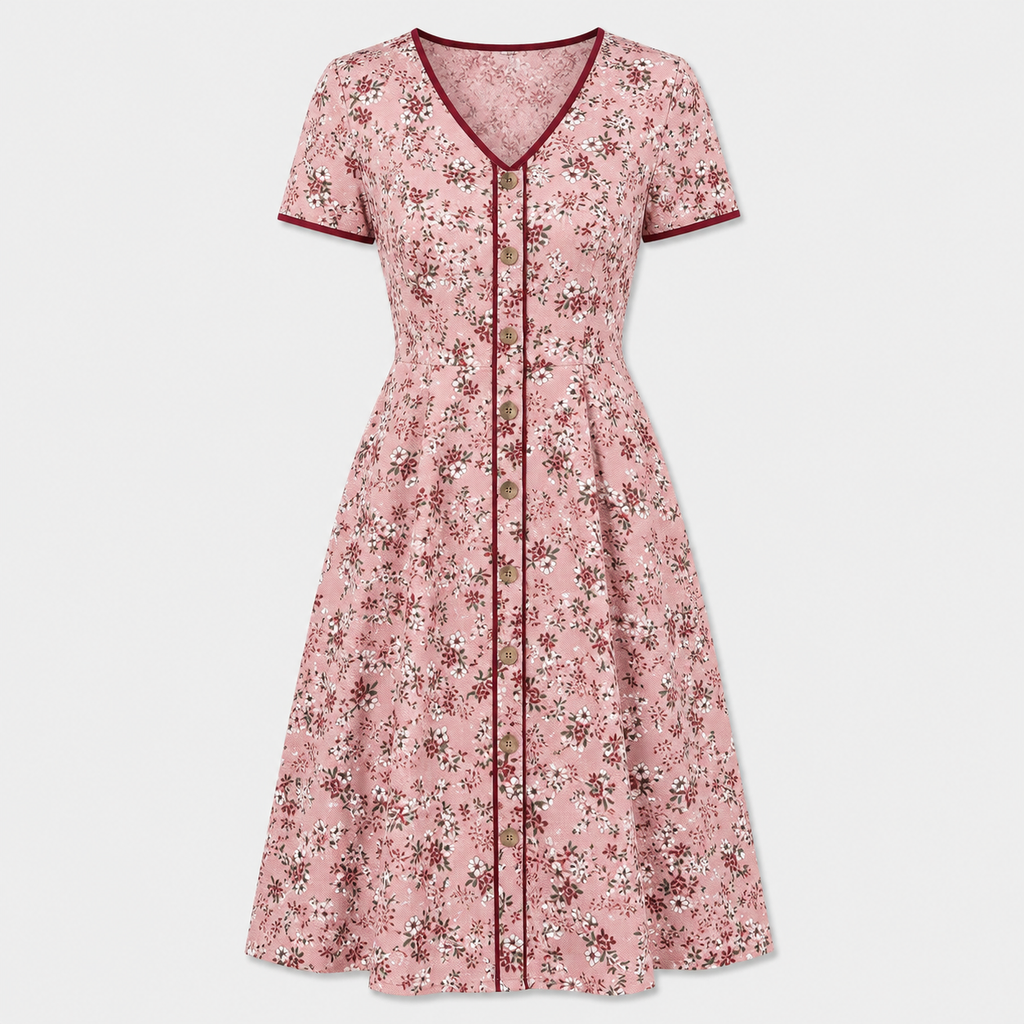 The Ava Floral Button Dress