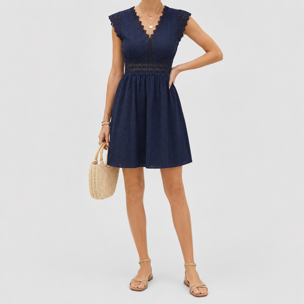 The Celine Lace Trim Dress