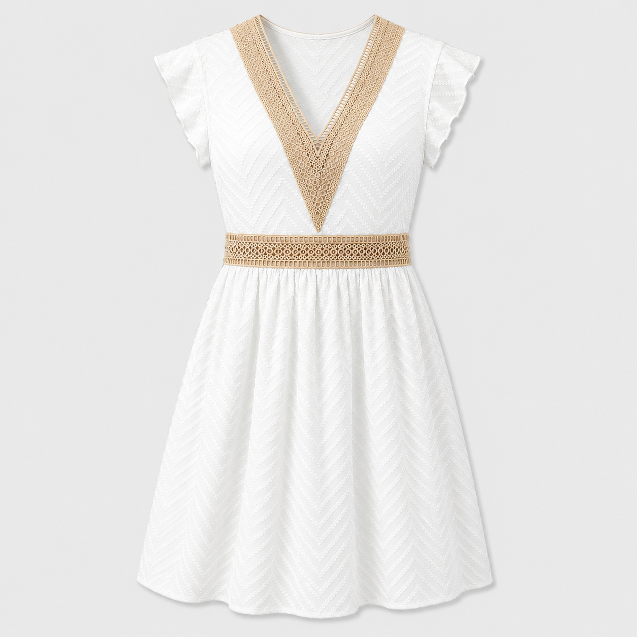 The Daisy Lace Trim Mini Dress