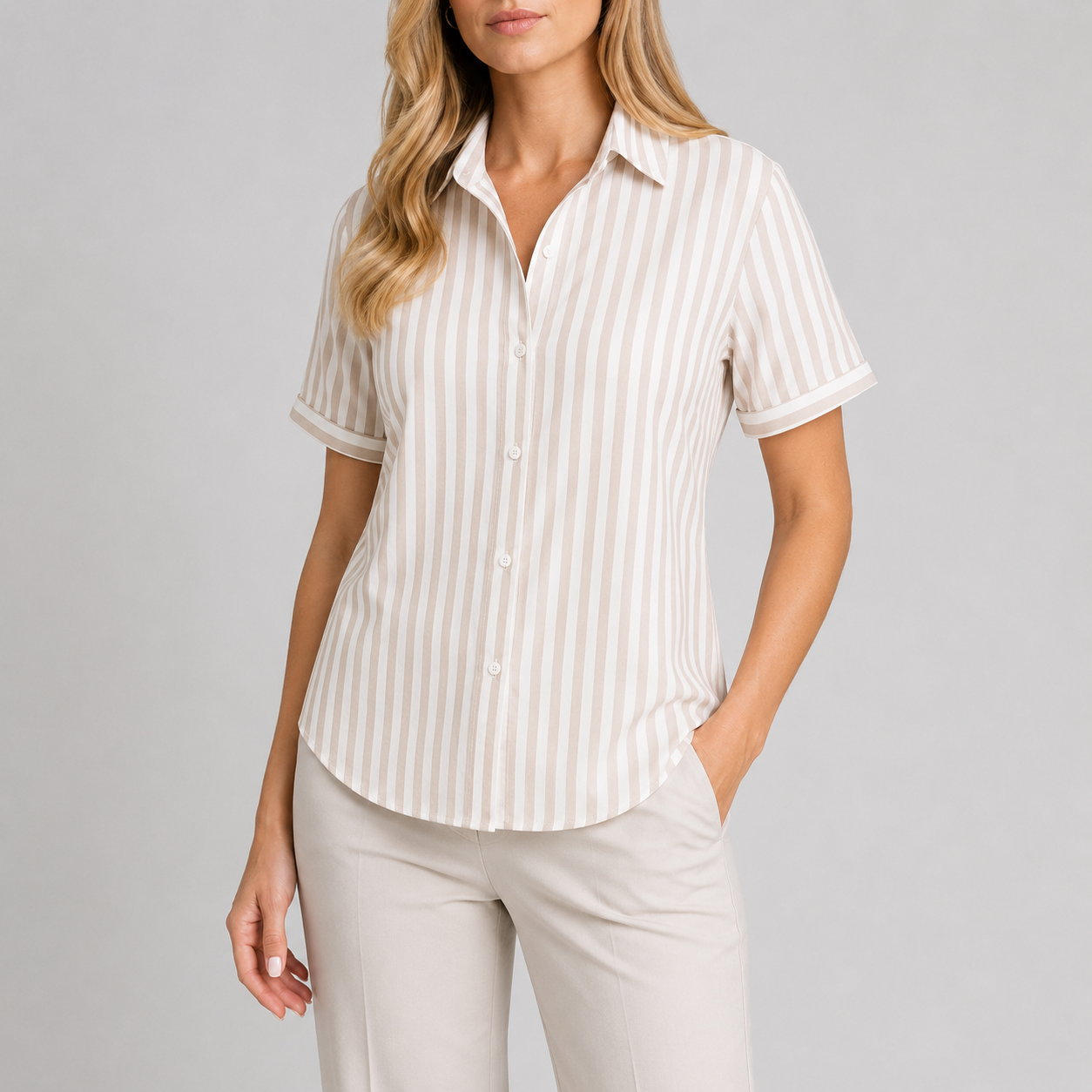 The Gisella Stripe Button Blouse