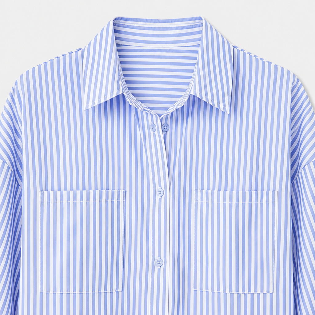 The Nina Coastal Stripe Shirt Dress