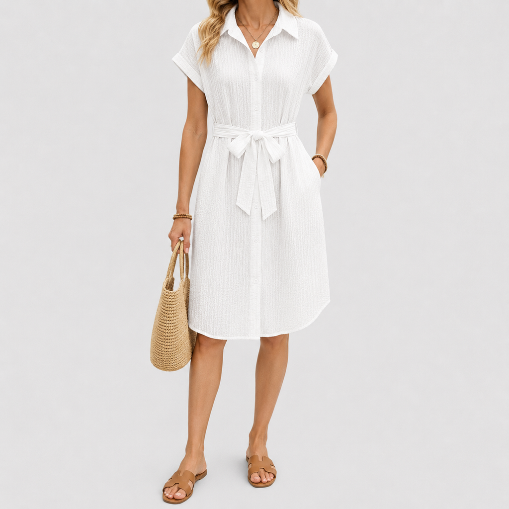 The Petunia Belted Shirt Dress