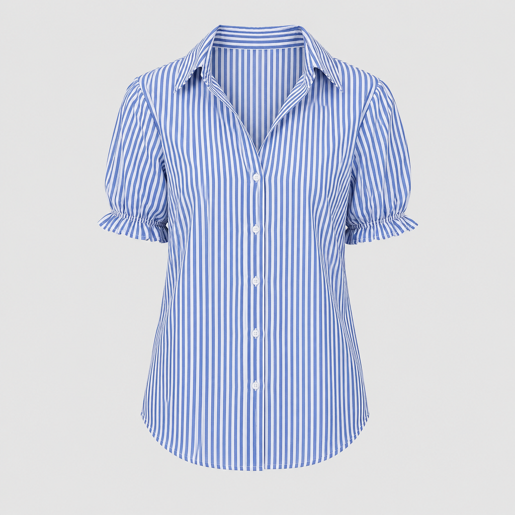 The Sophia Stripe Puff Blouse