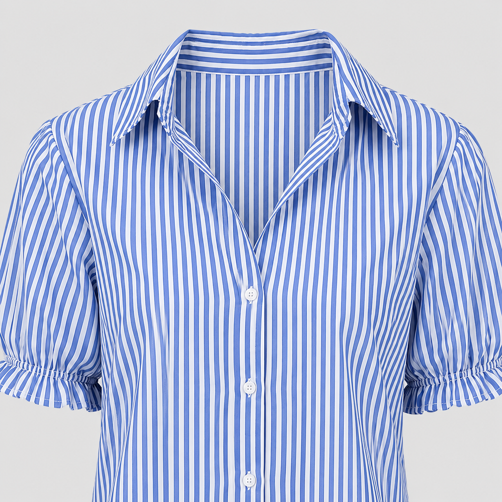 The Sophia Stripe Puff Blouse