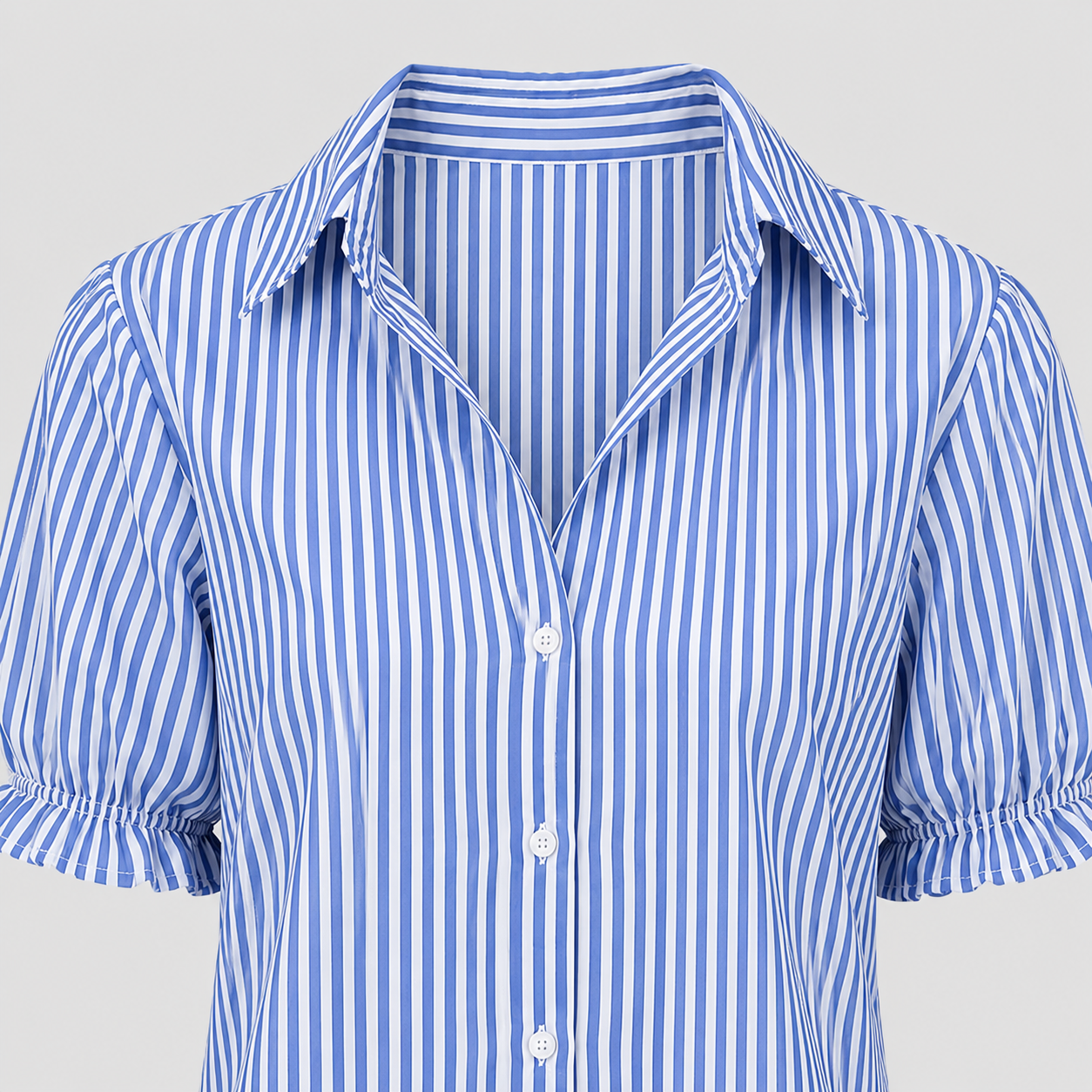 The Sophia Stripe Puff Blouse