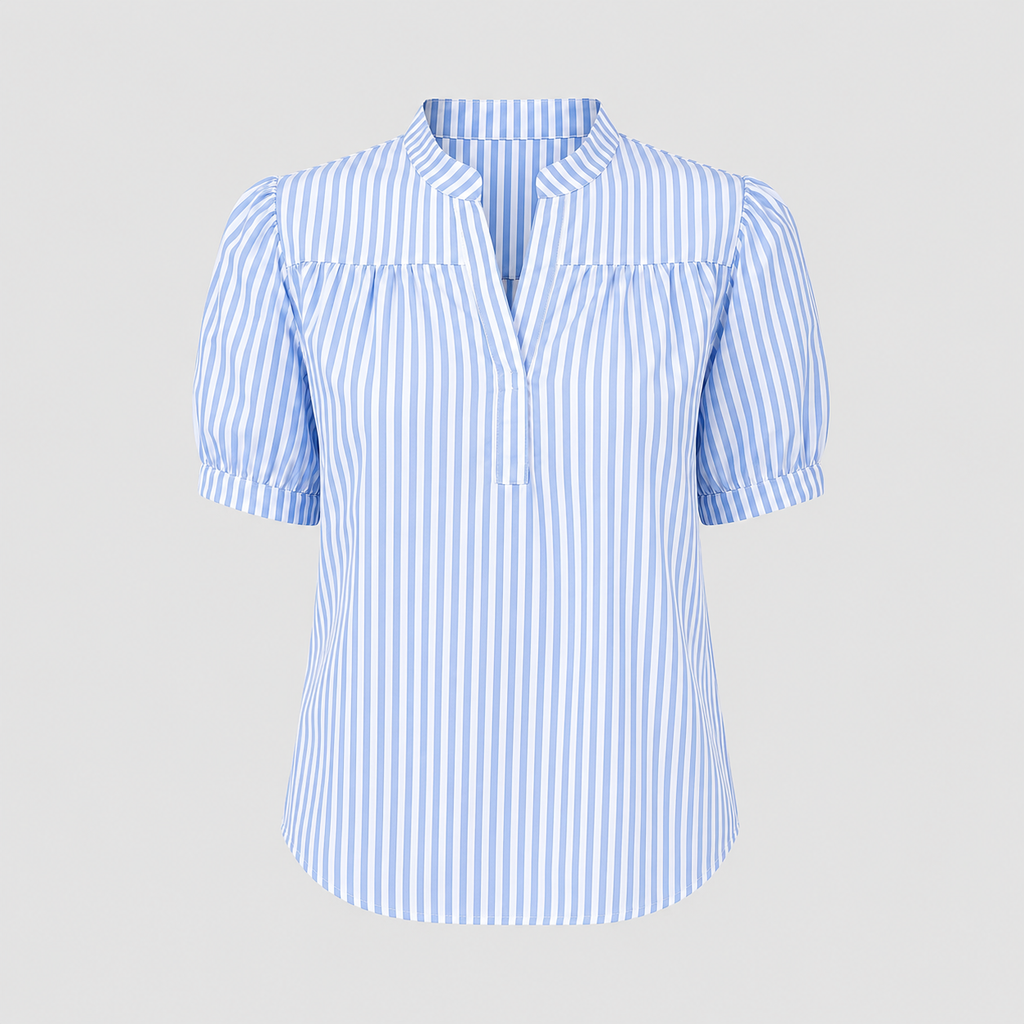 The Theadora Stripe Puff Blouse