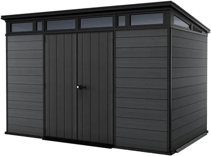 11x 7 Cortina Heavy Duty Plastic Pent Shed – Dark Grey